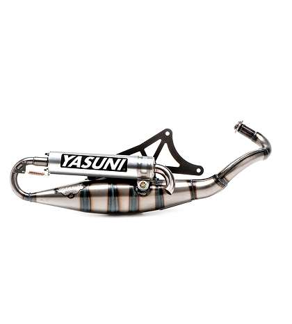 TUBO DE ESCAPE PIAGGIO SCOOTER 50 COLA ALUMINIO/PLATA " R " YASUNI R: TUB420AP