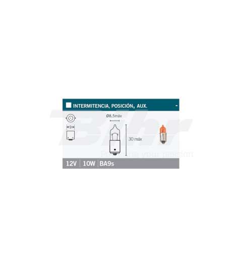 LAMPARA 12 V. 10 W. NARANJA R: L829