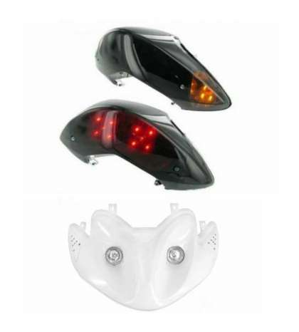 KIT BIFARO DOBLE ÓPTICA BLANCO + PILOTO TRASERO LED YAMAHA JOG RR 50 R: FYPNJB
