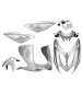 KIT PLASTICOS ( 7 PIEZAS ) YAMAHA AEROX GRIS TNT R: 366729