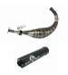 TUBO ESCAPE COMPLETO DERBI E3 ( MOTOR PIAGGIO ) 90 / 110 C.C. ALUMINIO NRGRO KRM R EKRMDN