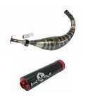 TUBO ESCAPE COMPLETO DERBI E3 ( MOTOR PIAGGIO ) 90 / 100 C.C. ALUMINIO ROJO KRM R: EKRMDR