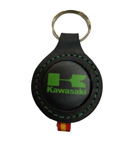 LLAVERO DE PIEL ( FABRICADO EN ESPAÑA ) LOGO KAWASAKI