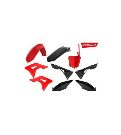 KIT MX HONDA CRF 250 R (18-21) 450 R (17-21) ROJO CR04 / NEGRO POLISPORT R: 90833