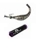TUBO ESCAPE COMPLETO AM 6 90 / 110 C.C. ALUMINIO LILA KRM R: EKRMAL