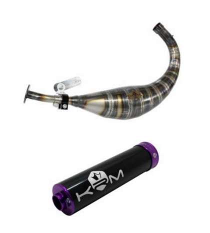 TUBO ESCAPE COMPLETO AM 6 80 / 90 C.C. ALUMINIO LILA KRM R: KR8090L