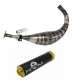 TUBO ESCAPE COMPLETO AM 6 80 / 90 C.C. ALUMINIO NEGRO ORO KRM R: EKRMOR