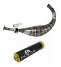 TUBO ESCAPE COMPLETO AM 6 80 / 90 C.C. ALUMINIO NEGRO ORO KRM R: EKRMOR
