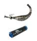 TUBO ESCAPE COMPLETO AM 6 80 / 90 C.C. ALUMINIO NEGRO AZUL KRM R: K8090A