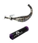 TUBO ESCAPE COMPLETO DERBI E3 80 / 90 C.C. ALUMINIO NEGRO LILA KRM R: DEL