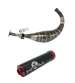 TUBO ESCAPE COMPLETO DERBI E3 80 / 90 C.C. ALUMINIO NEGRO ROJO KRM R: DER