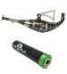 TUBO DE ESCAPE MINARELLI HORIZONTAL 90 / 100 CC - SALIDA TIPO BIDALOT NRGRO VERDE- KRM - RSV