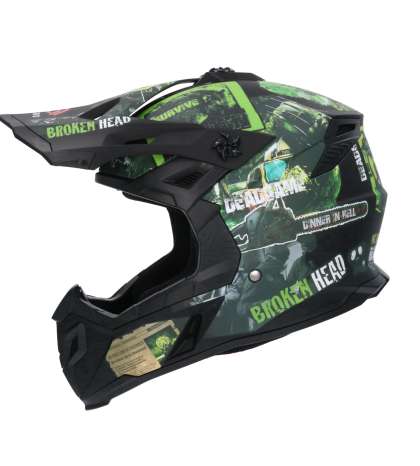 CASCO MOTOCROSS ( TL ) SHIRO SH-504 RESOLUTION COLOR VERDE R: CVTL