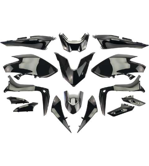 KIT DE PLASTICOS YAMAHA TMAX 530 2017-19 SX / DX NEGRO BRILLO ( 15 PIEZAS ) R: 367314