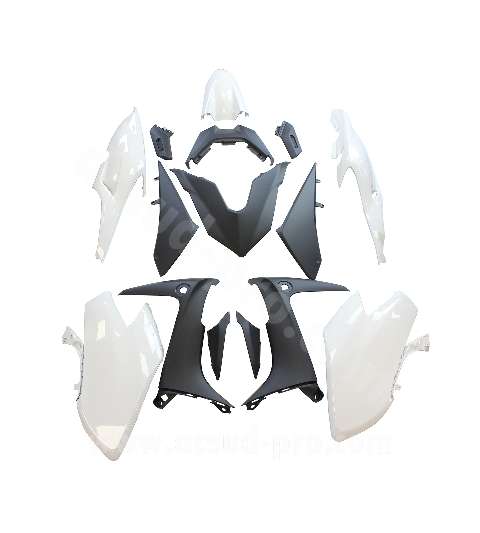 KIT DE PLASTICOS YAMAHA TMAX 560 2020 BLANCO / NEGRO COMPETICION ( 15 PIEZAS ) R: 367317B