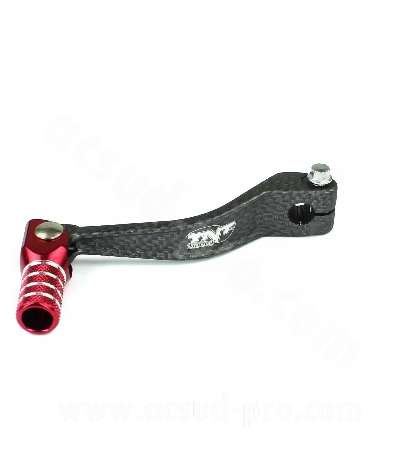 PEDAL DE CAMBIO PLEGABLE ALUMINIO IMIT CARBON DERBI SENDA ROJO R: 090326C