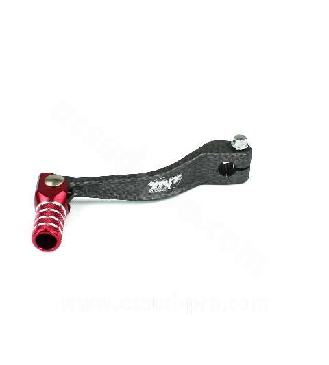 PEDAL DE CAMBIO PLEGABLE ALUMINIO IMIT CARBON DERBI SENDA ROJO R: 090326C