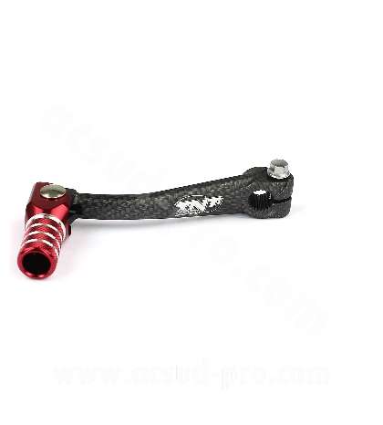 PEDAL CAMBIO PLEGABLE ALUMINIO IMIT CARBONO AM6 ROJO TNT R: 090326
