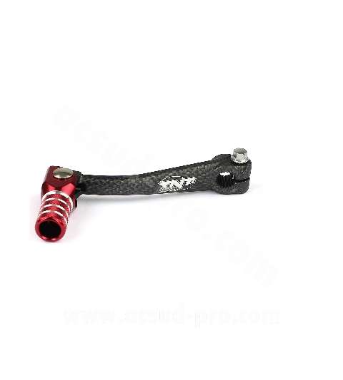 PEDAL CAMBIO PLEGABLE ALUMINIO IMIT CARBONO AM6 ROJO TNT R: 090326