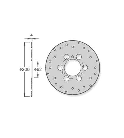 DISCO DE FRENO RIEJU MRX/SMX TRASERO 200 X 62 X 4 - IGM - R: 2020-1714
