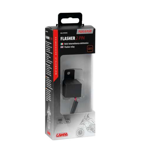 FLASHER 2 PIN, INTERMITENCIA ELECTRÓNICA PLUG & PLAY - 12V - 10A R: 91616