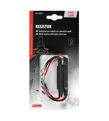 RESISTENCIAS PRECABLEADAS CON CONECTORES RÁPIDOS, 2 UDS. - 12V - 10 OHM - 10 W R: 91615