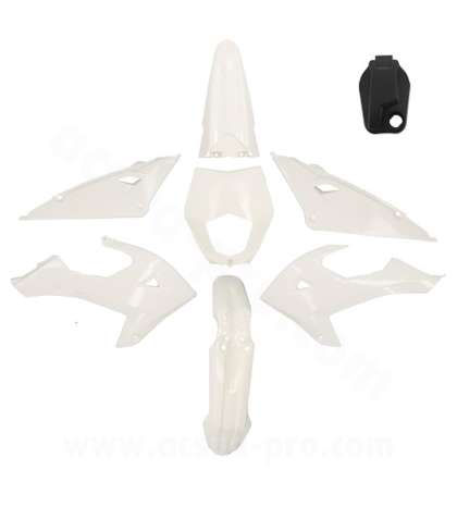 KIT PLASTICOS RIEJU 50 MRT 2022 / MRT ENDURO 2022 / MRT PRO 2022 / MRT SM 2022 ( 8 PIECES ) BLANCO R: 356002