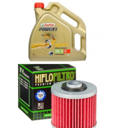 ACEITE 10W 40 CASTROL ( 4 LITROS ) + FILTRO ACEITE HF145 - HIFLOFILTRO - R: AC145