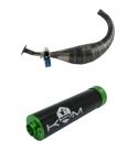 ESCAPE DERBI E2, E3, E4, KRM PRO RIDE 100 / 115 C.C SILENCIADOR NEGRO-VERDE R: E11NV