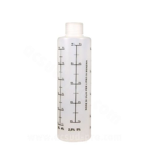 DISPENSADOR DE ACEITE DE 2 TIEMPOS CARENZI CON TAPÓN GRADUADO DE 250ML 2%, 2.5%, 3%, 4%, 5%, 6% R: 540504