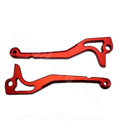 JUEGO DE MANETAS ALUMINIO CNC - CARENZI - YAMAHA NITRO AEROX 50 CC. ROJAS R: 332177H