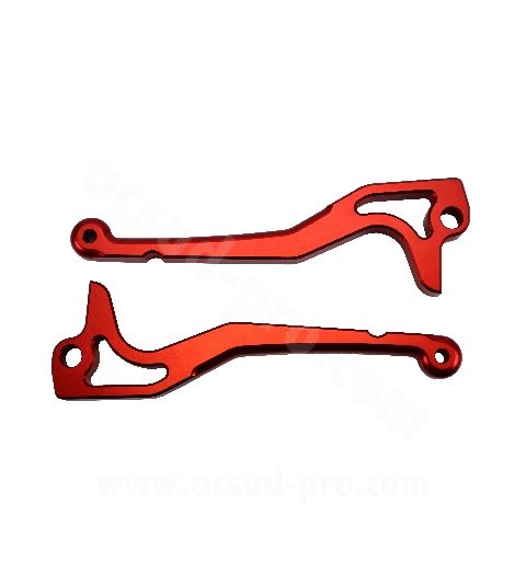JUEGO DE MANETAS ALUMINIO CNC - CARENZI - YAMAHA NITRO AEROX 50 CC. ROJAS R: 332177H