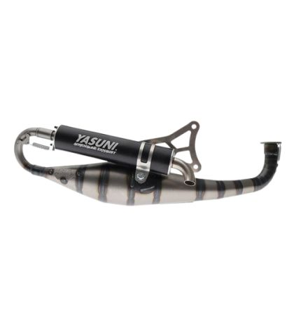 TUBO ESCAPE MINARELLI HORIZONTAL YAMAHA AEROX 50 / JOG RR 50 NEGRO CARRERA 21 YASUNI R: TUB910N