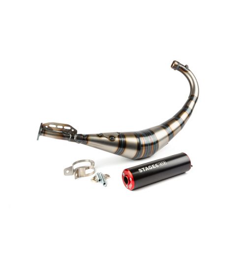 ESCAPE AM6 / DERBI STREETRACE SILENCIADOR CNC NEGRO/ROJO R: S6-9118903/RE