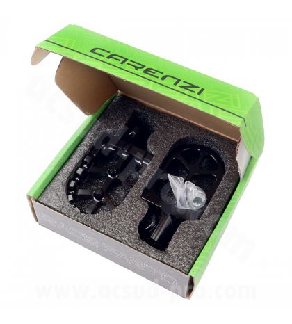 JUEGO REPOSAPIES ALU CNC CARENZI RIEJU MRT 50CC ( INCLUYE MUELLE Y EJE D : 8MM) NEGRO R: 360035H