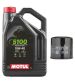MOTUL 5100 10W40 4 LITROS + HILTRO HF204 R: 5100204