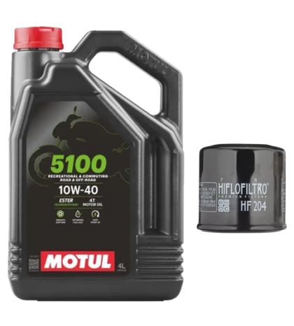 MOTUL 5100 10W40 4 LITROS + HILTRO HF204 R: 5100204