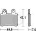 JUEGO PASTILLAS FRENO PEUGEOT SATELIS 125, DERBI SENDA PRO 50, - SBS - R: P167HM