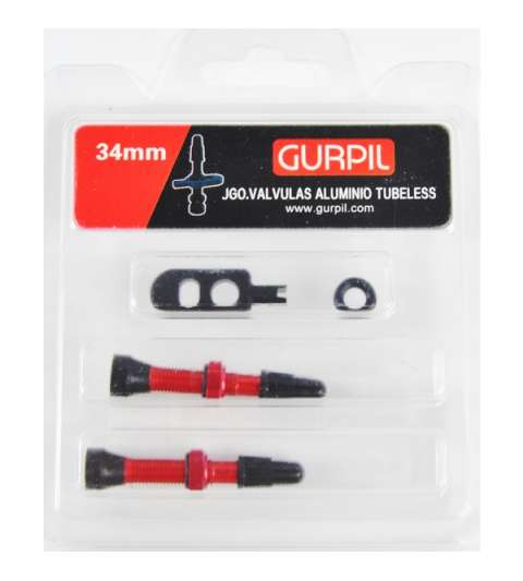 JUEGO 2 VÁLVULAS FV TUB. ALUMINIO ROJO 34MM - GURPIL - R: 31673