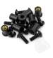 JUEGO DE TORNILLOS ( DOBLE ) PARA CUPULA NEGROS 8 PIEZAS R: 171005