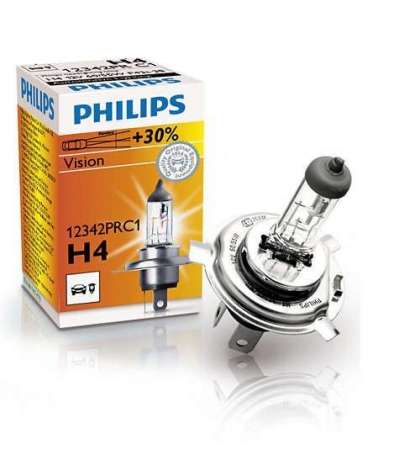 LAMPARA H4 12 V. 60/55W. PREMIUM (30% + VISION) PHILIPS R: 12342PRC1